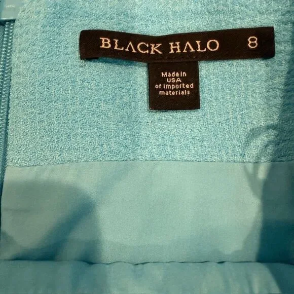 NEW! Black Halo Sanibel 2-Piece Mini Dress Crop Top & Skirt Size 8 Aqua - Picture 12 of 16